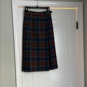 Elegant Tartan Skirt - Blue and Red